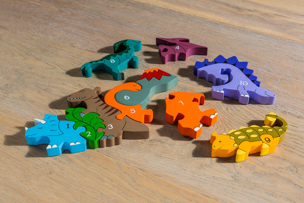 Number Dinosaur Row Jigsaw Pieces