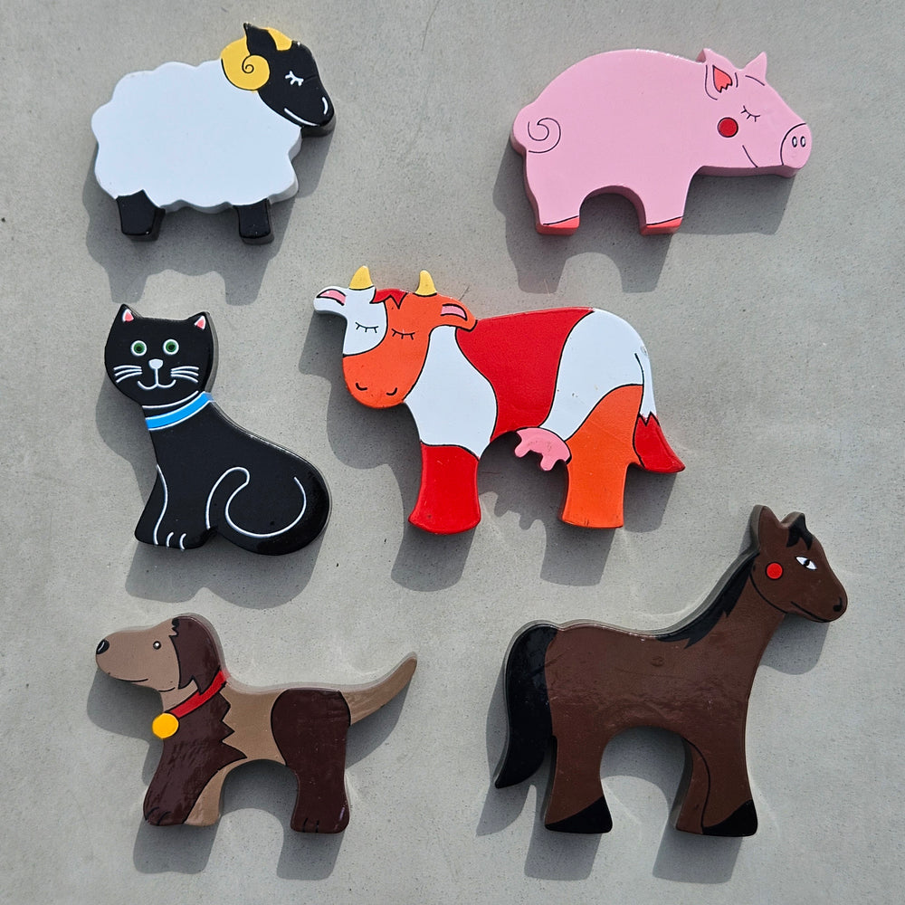 Farm Animals Play Figure & Fridge Magnet Set