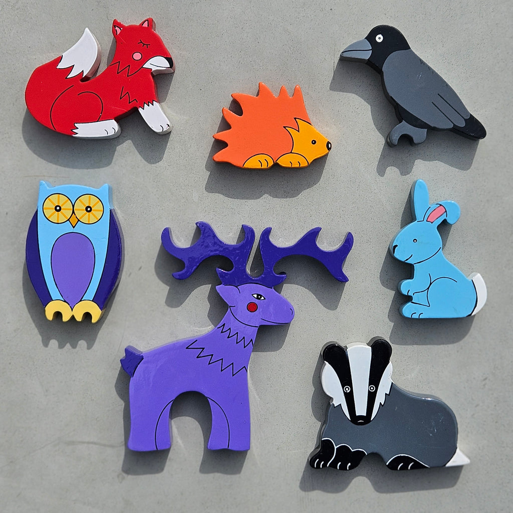 Woodland Animal Play Figure & Fridge Magnet Set