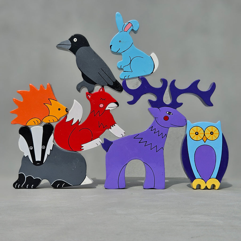 Woodland Animal Play Figure & Fridge Magnet Set