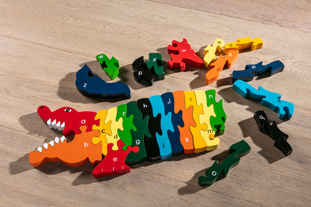 Alphabet Crocodile Jigsaw Puzzle Pieces