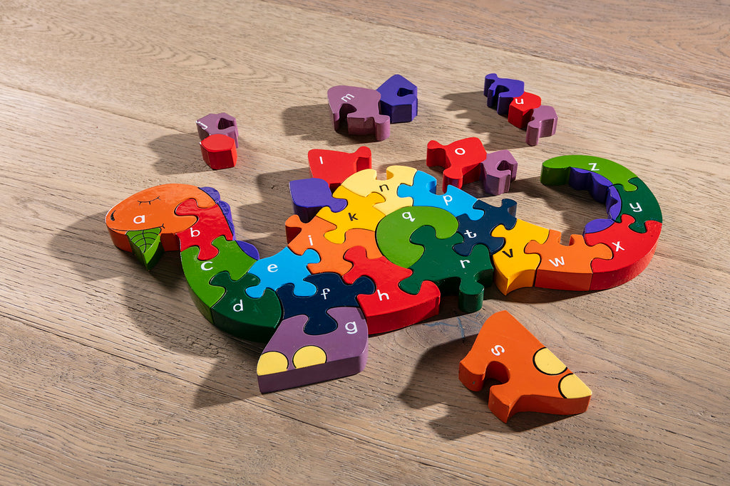 Alphabet Dinosaur Jigsaw Puzzle Pieces