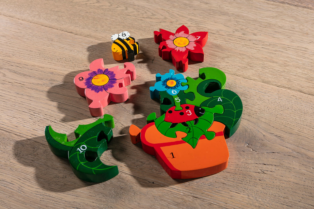 Number Flowerpot Jigsaw Pieces