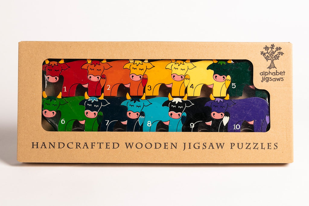 Number Cow Row Jigsaw Puzzle Boxed