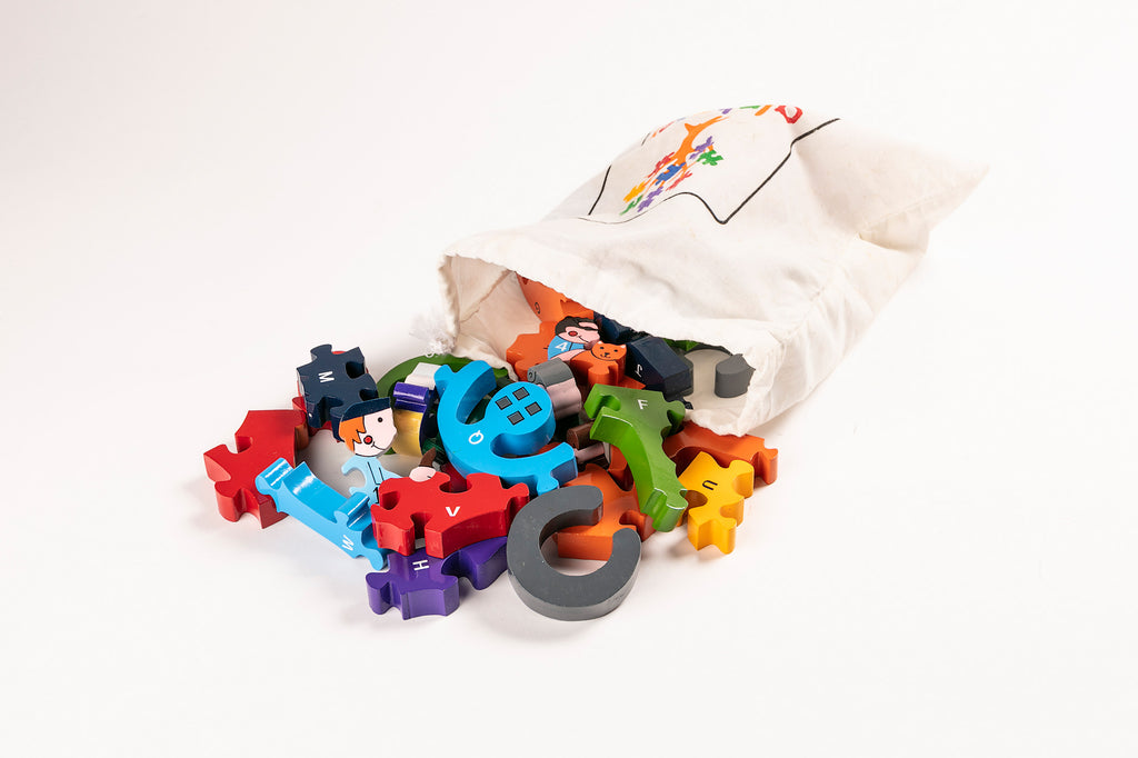 Alphabet Bus Jigsaw Puzzle Bag