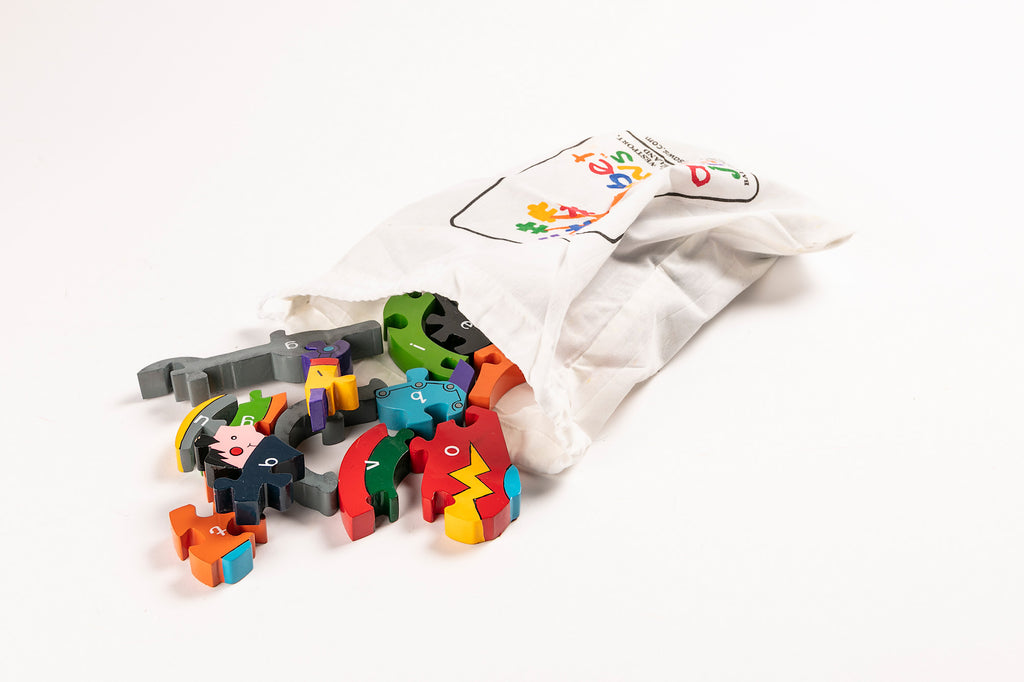 Alphabet Motorbike Jigsaw Puzzle Bag