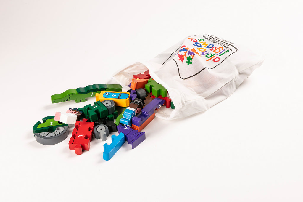 Alphabet Train Jigsaw Puzzle Bag