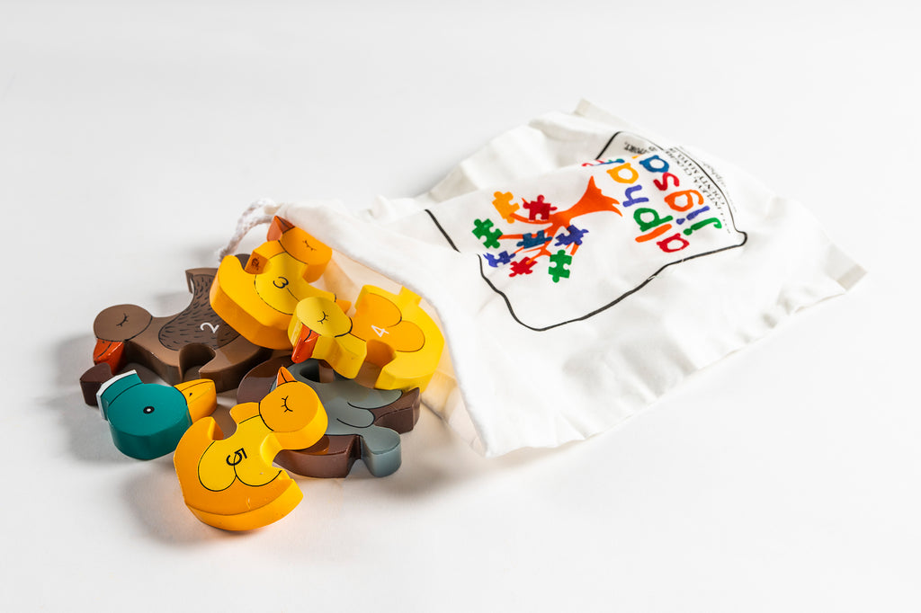 Number Duck Row Jigsaw Puzzle Bag