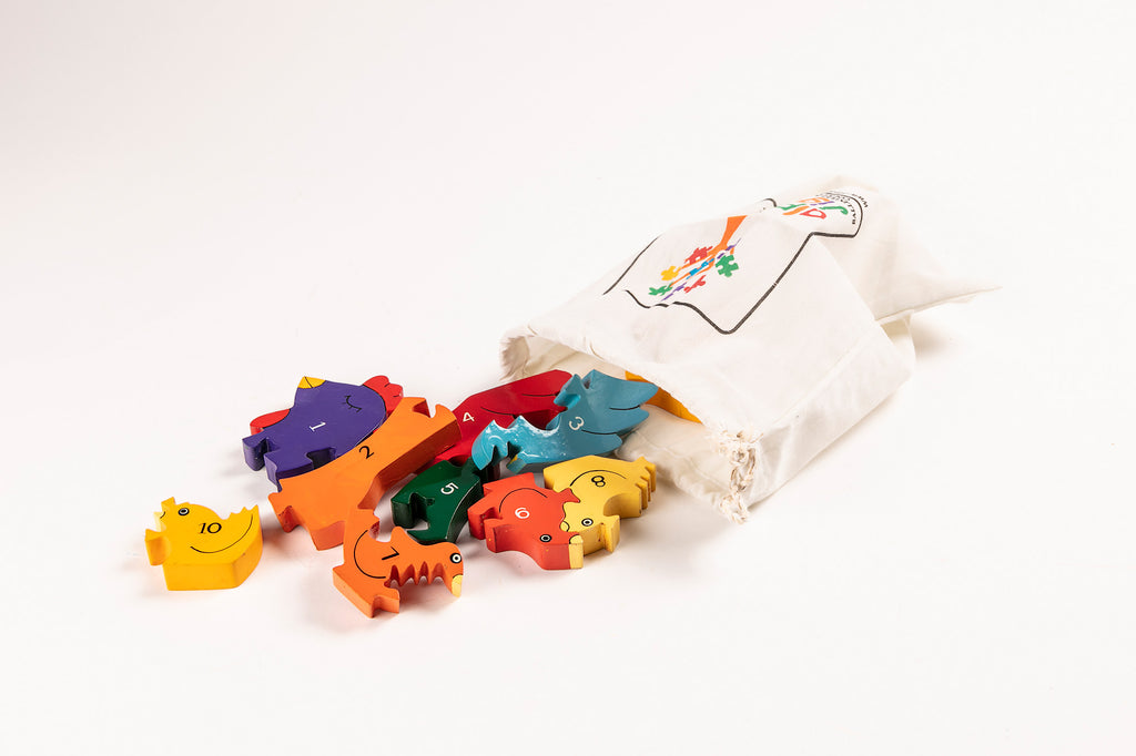 Number Hen Jigsaw Puzzle Bag
