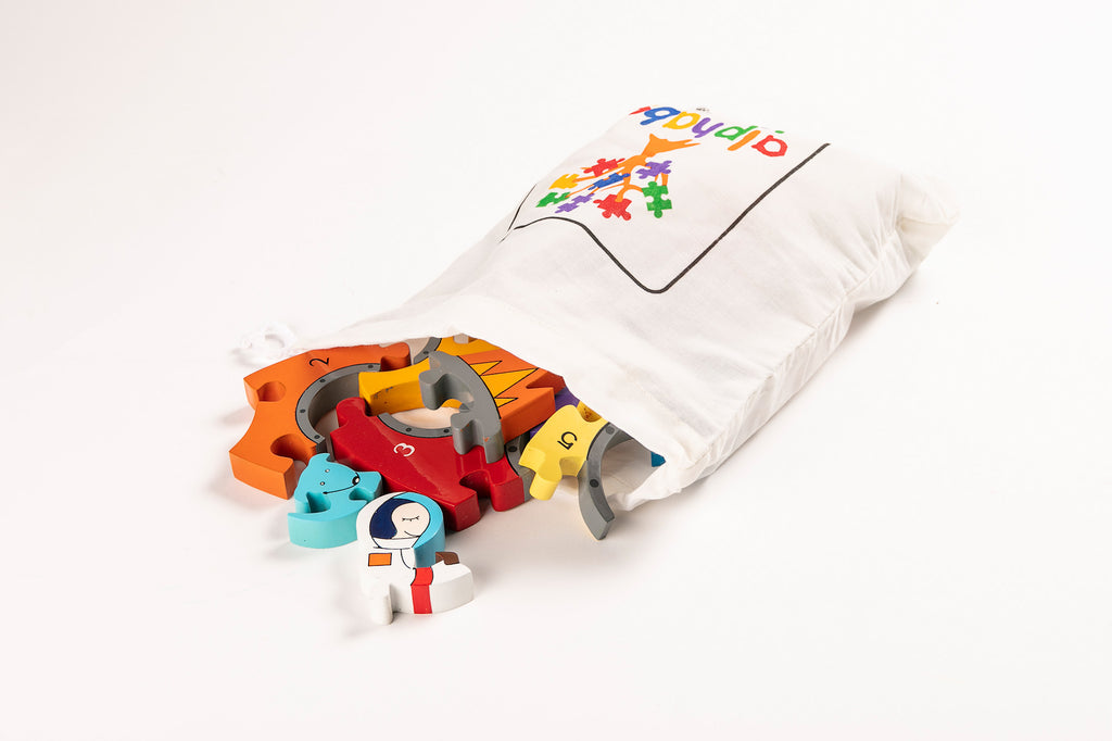 Number Rocket Jigsaw Puzzle Bag
