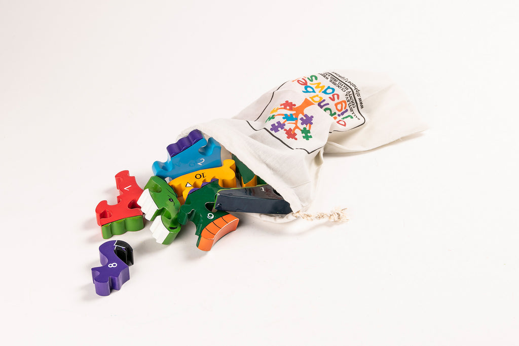 Number T-Rex Jigsaw Puzzle Bag