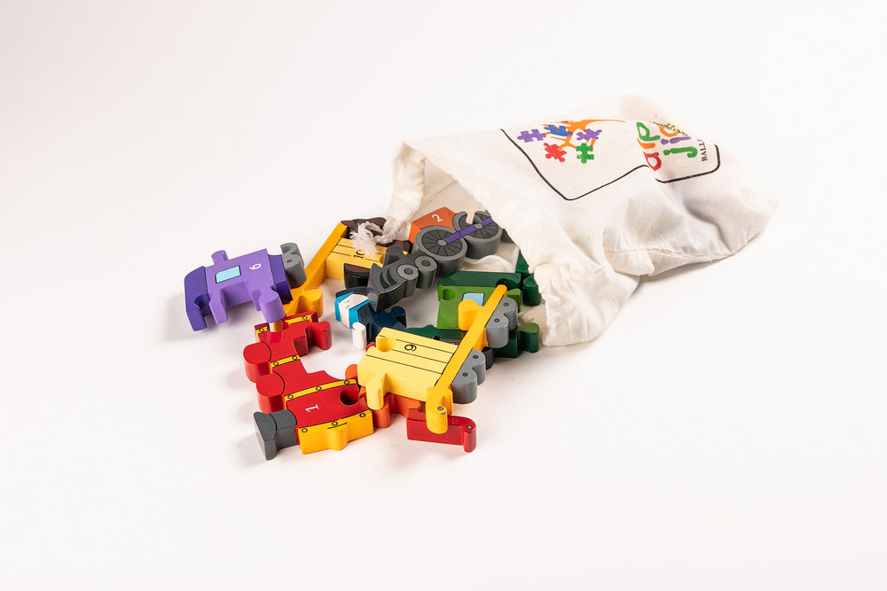 Number Train Jigsaw Puzzle Bag