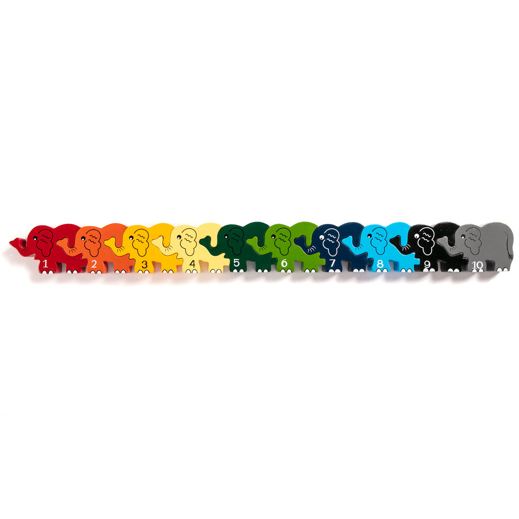 Number Elephant Row Jigsaw Full