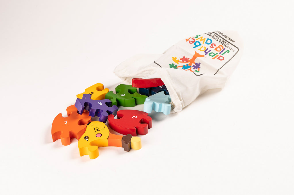 Number Dog Jigsaw Puzzle Bag