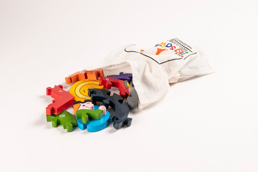 Number Tractor Jigsaw Puzzle Bag